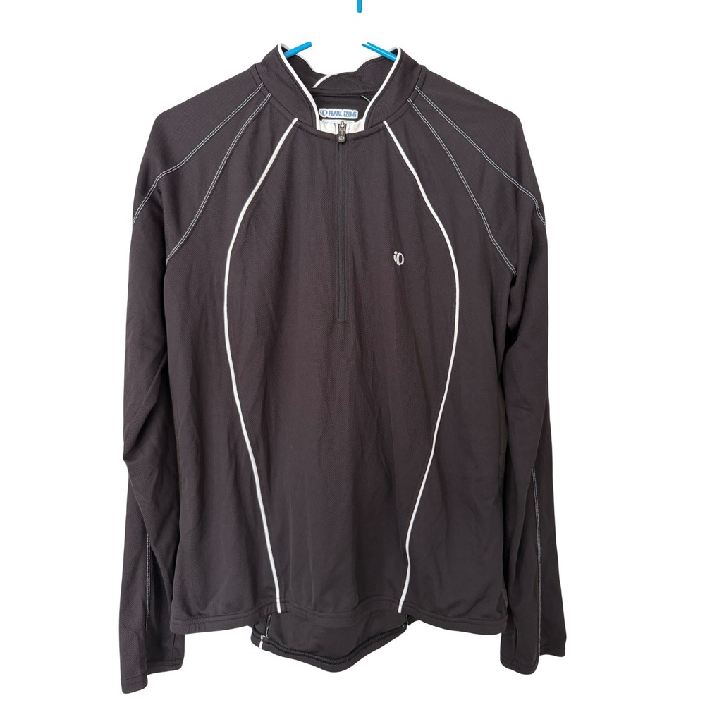 Pearl Izumi Womens XL Black Long‎ Sleeve 1/4 Zip Cycling Jersey